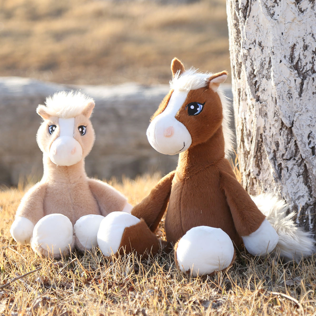 精品新款吊脚马公仔毛绒玩具马年吉祥物坐姿小马女生生日礼物抓机娃娃儿童哄睡玩偶