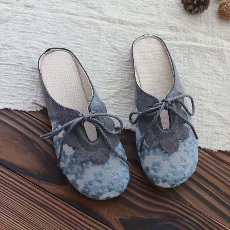Summer fashion slippers of Chinese trend, super soft toe cap for women to wear outside, soft-soled shoes for pregnant women, Korean version summer Internet celebrity half slippers, bestsellers for lazy people