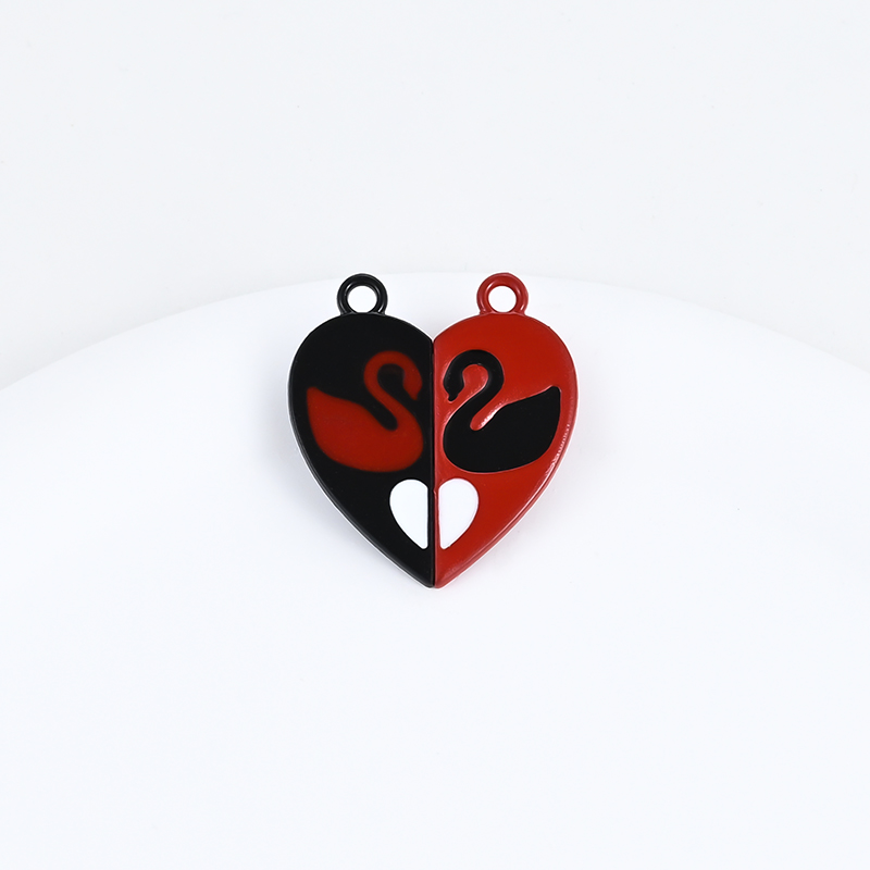 diy jewelry accessories, bracelets, necklaces, connecting clasps, keychains, magnetic clasps, swan couple love magnetic clasps Item Picture