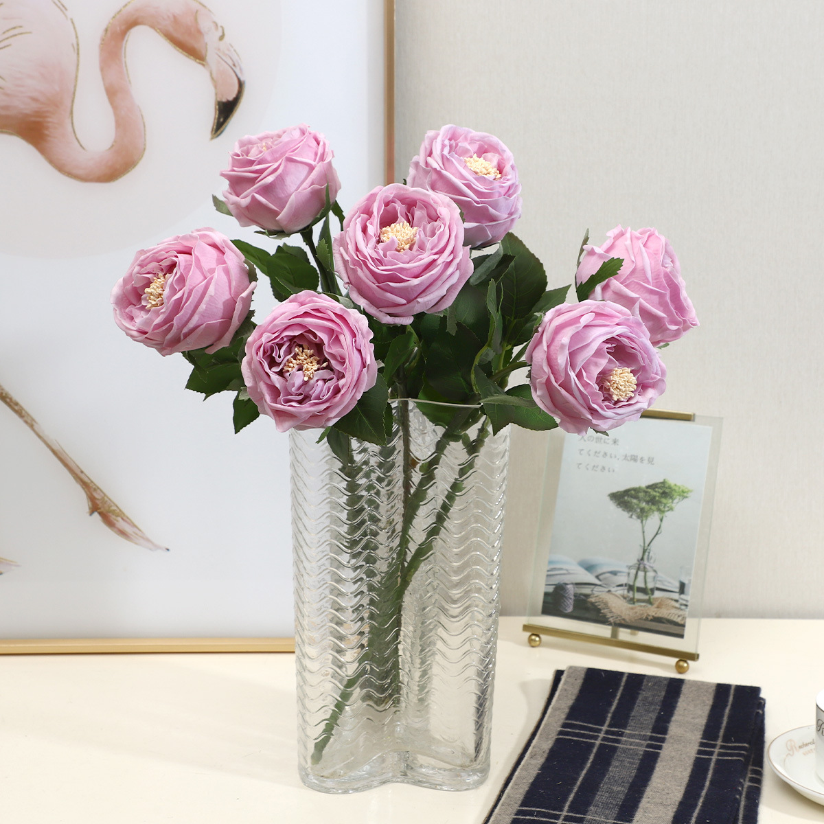 义乌航宾 单头手感保湿奥斯汀玫瑰花仿真花家居装饰客厅摄影摆件假花 仿真花