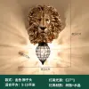 Creative resin lion head wall lamps, grand European-style living room background wall, staircase corridor, hotel engineering, club decoration Item Picture