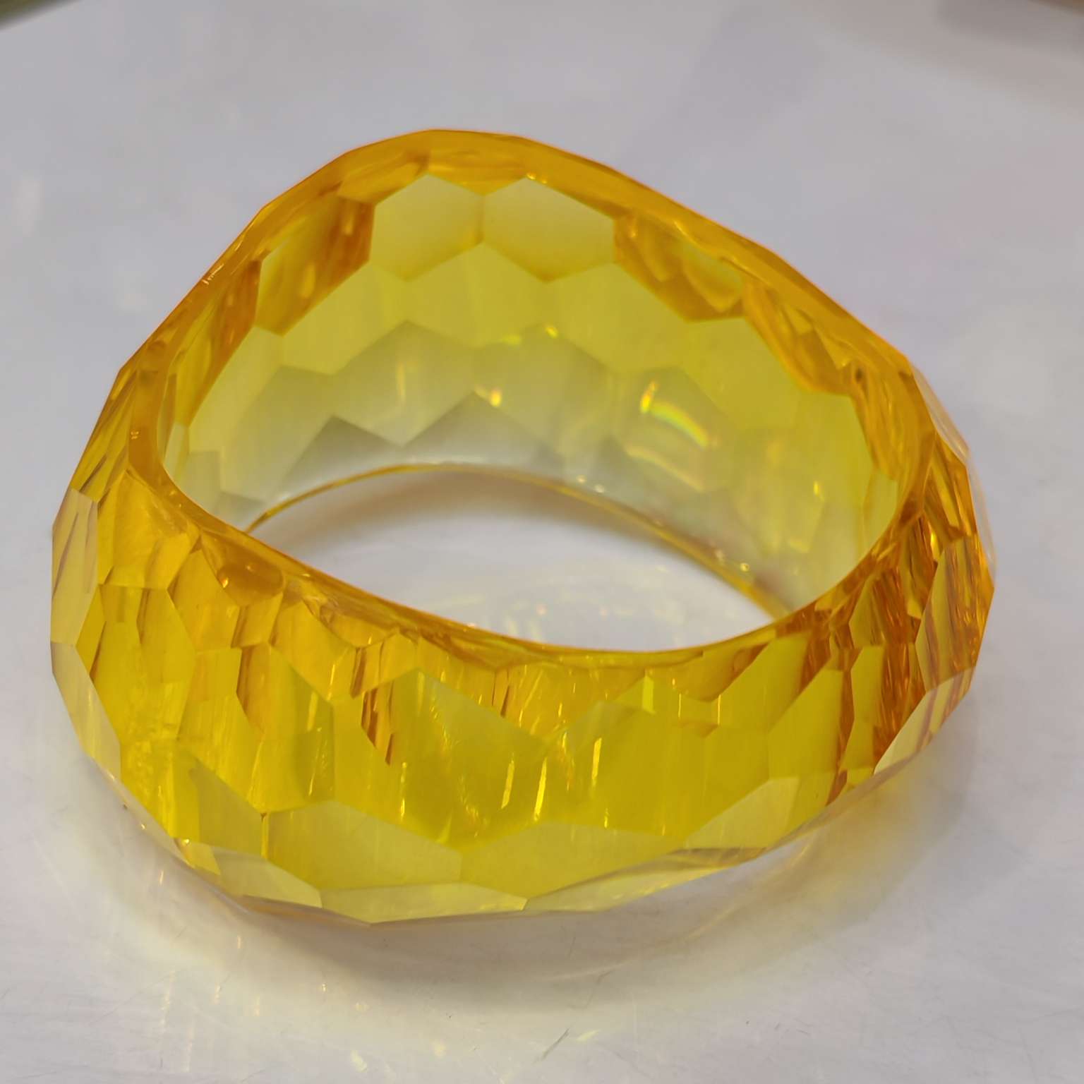 仿宝石透明切面环氧树脂手镯  时尚饰品简约设计潮流搭配手镯