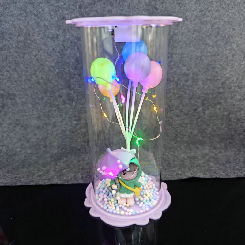 17cm精致空心玻璃带灯摆件 金贝达瓷器水晶 7860-3317 礼品细节图