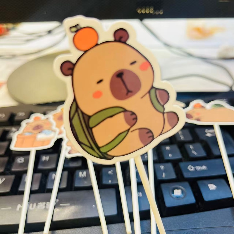 棕色卡皮巴拉水豚甜品台蛋糕装饰儿童生日推推乐派对装扮卡通插件棕色卡皮巴拉水豚甜品台蛋糕装饰儿童生日推推乐派对装扮卡通插件详情6