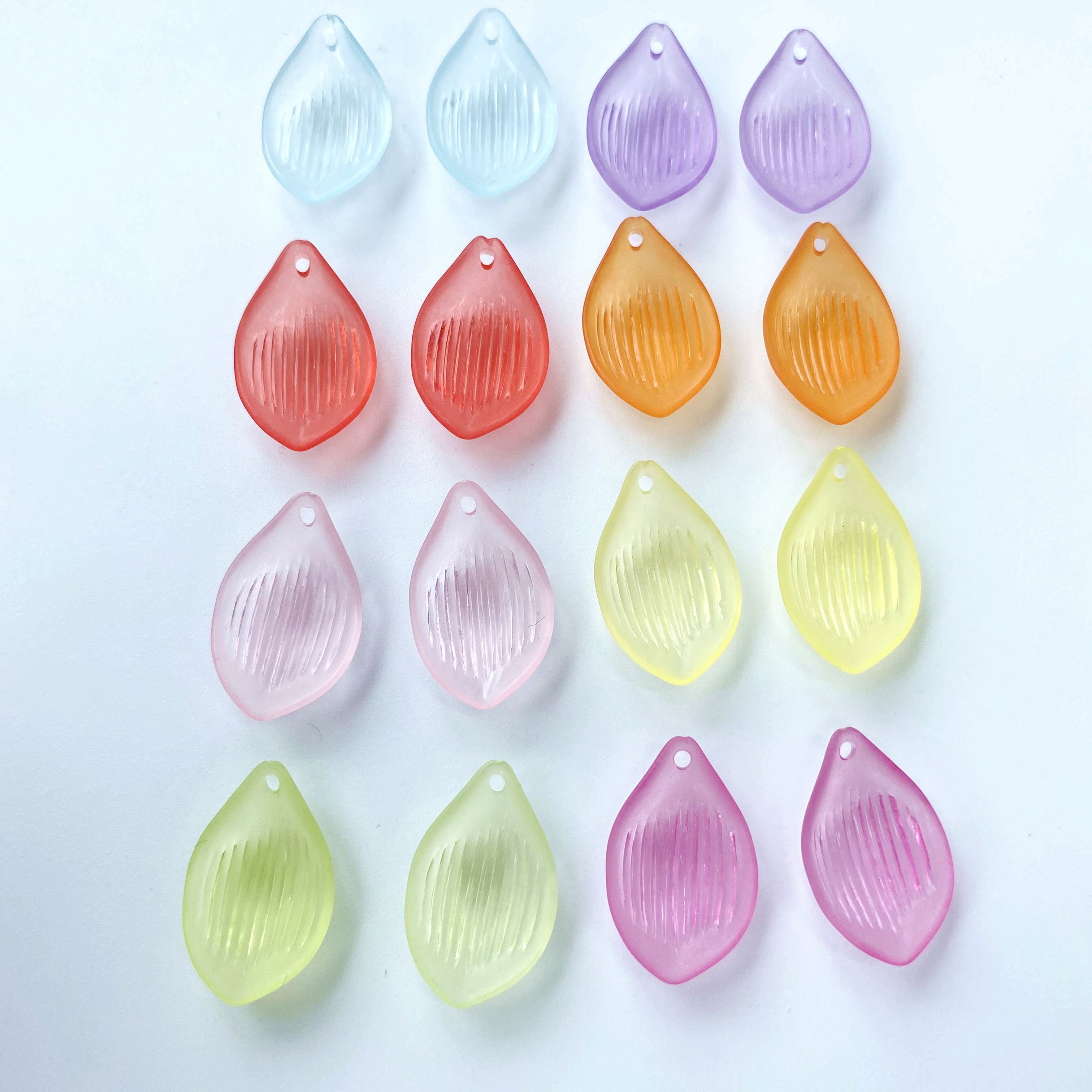 Creative diy acrylic frosted striped water spoon/beaded small ornaments, bracelet pendant, keychain, mobile phone pendant, accessory materials