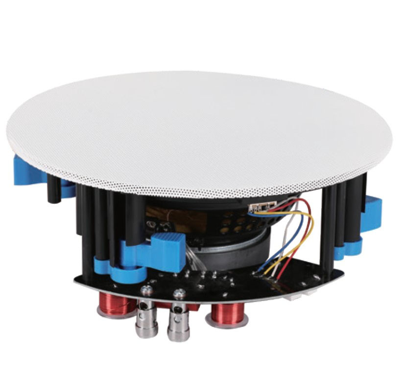 High-quality ceiling speaker, frameless panel with fiberglass woven cone, adjustable tweeter Specification drawing