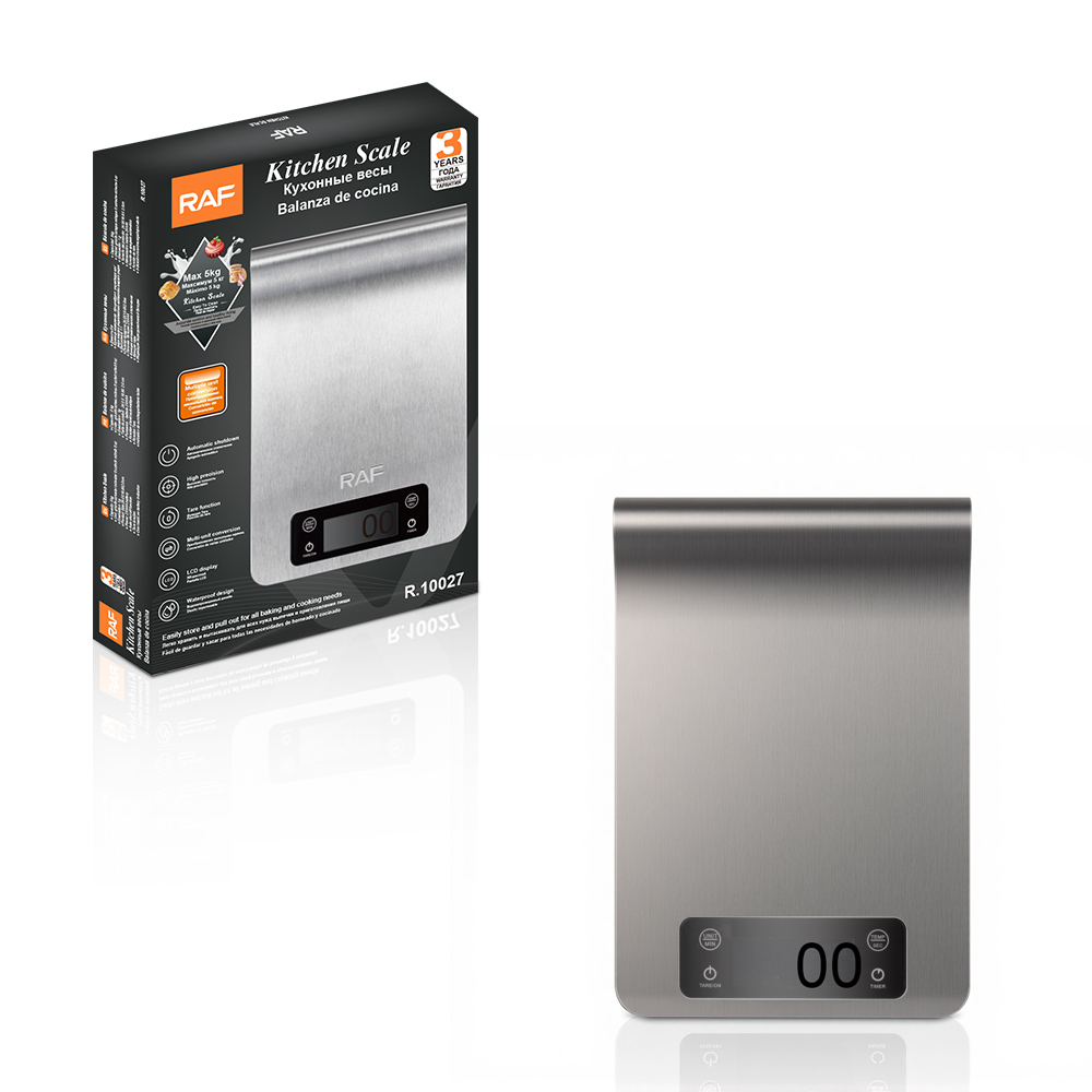 RAF stainless steel flat scale, wall-mounted kitchen scale design, touch screen irregular high-precision kitchen scale details Picture