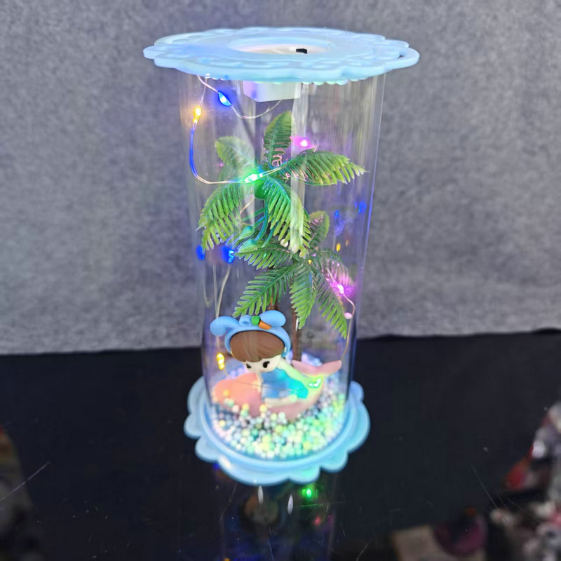 17cm精致空心玻璃带灯摆件 金贝达瓷器水晶 7860-3317 礼品产品图