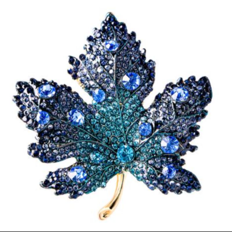重工水晶枫叶胸针高档女精致奢华简约胸花高级感西服大衣别针配饰