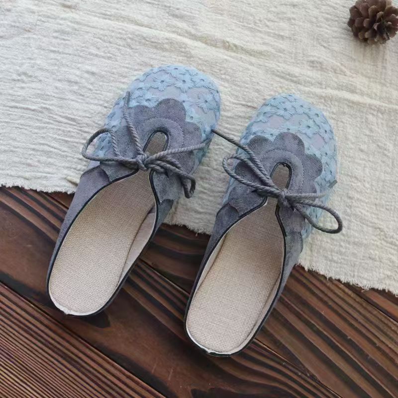 Summer fashion slippers of Chinese trend, super soft toe cap for women to wear outside, soft-soled shoes for pregnant women, Korean version summer Internet celebrity half slippers, bestsellers for lazy people details Picture