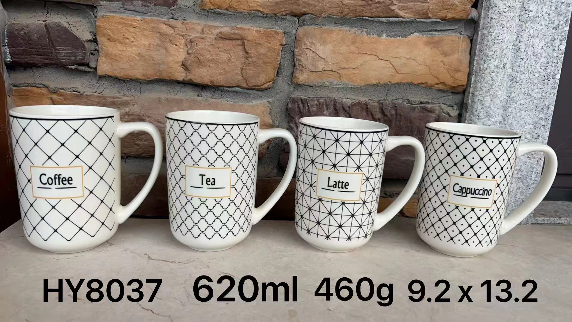 陶瓷马克杯  烤花创意个性水杯 马克杯 几何图案详情1