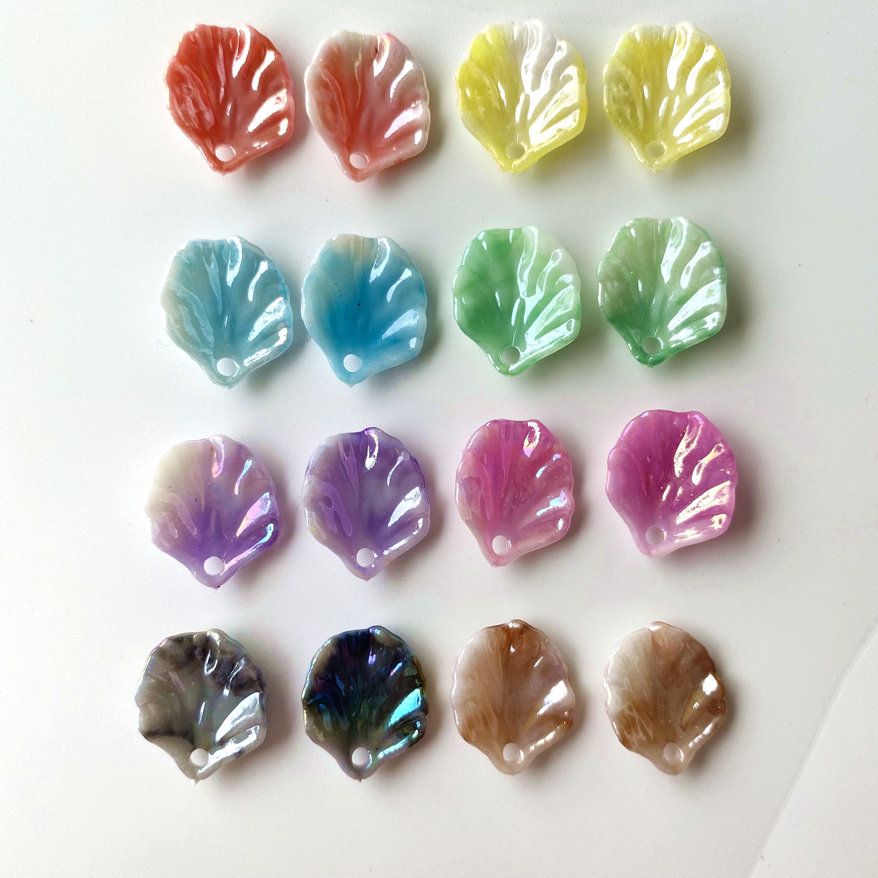 亚克力双色ab镀彩白菜叶古风创意diy/珠饰小摆件手链挂饰钥匙扣手机挂饰饰品配件制作材料
