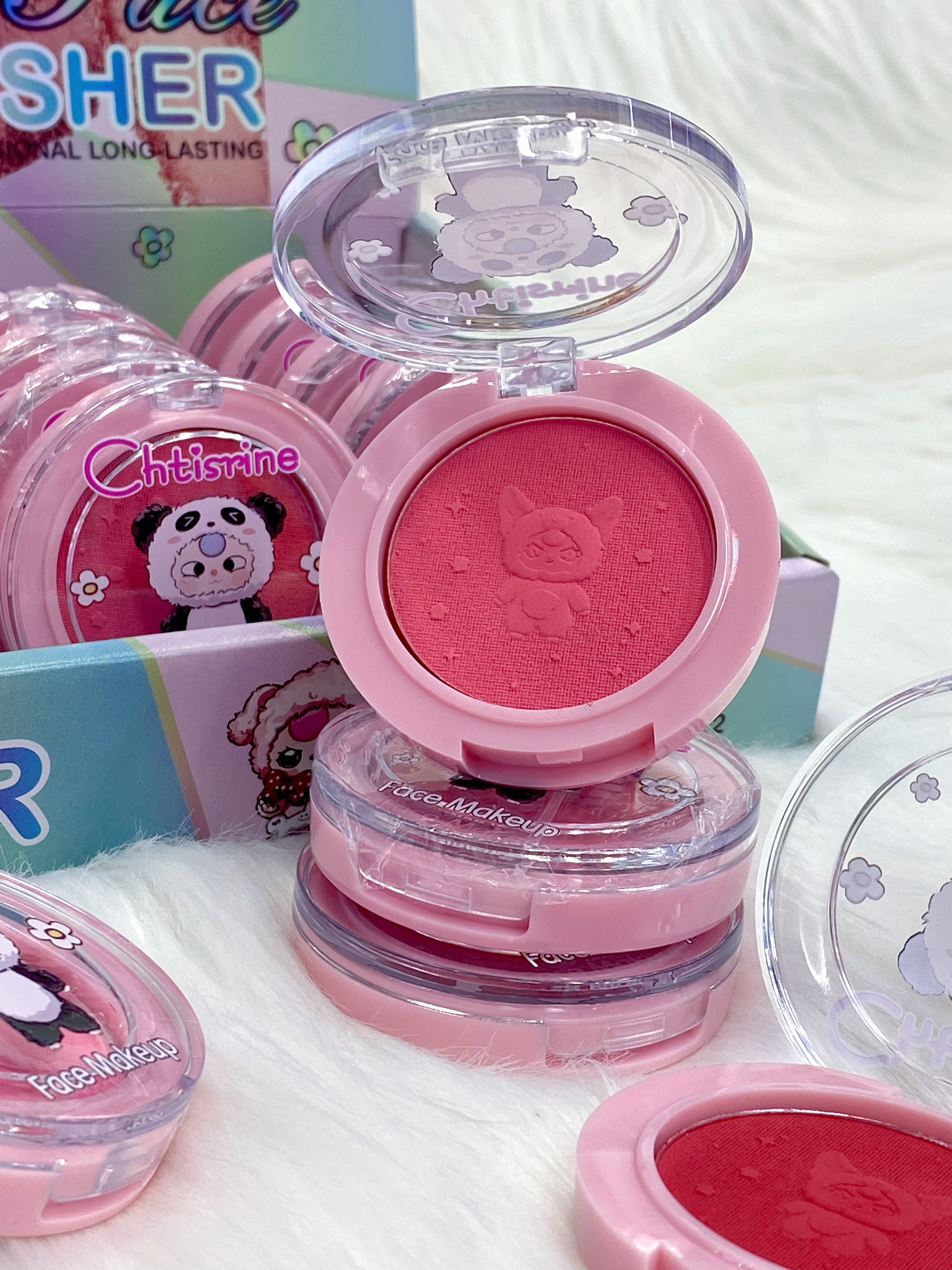 The new three-year-old baby four-color blush brightening and slimming, energetic girl's daily whitening, peach matte blush and rouge Item Picture