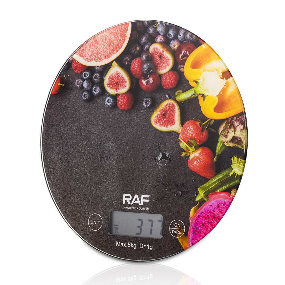 RAF precision kitchen electronic scale, household round tempered glass high-precision small gram scale, weighing food by gram Application Scenario