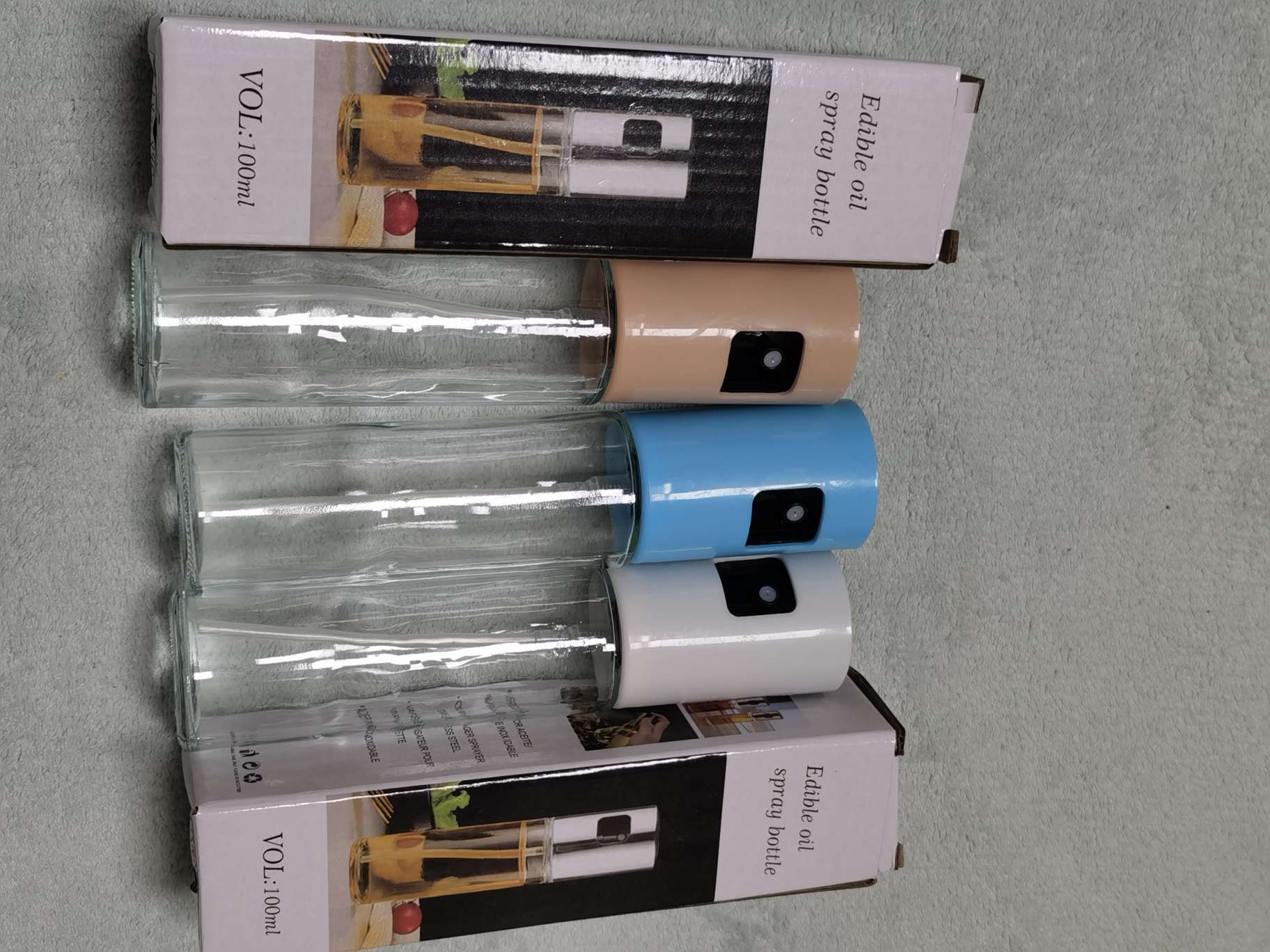 Press-type spray oil control bottle, kitchen oil spray bottle, seasoning bottle, seasoning bottle, oil pot, barbecue oil spray bottle, glass oil pot, spray-pouring integrated oil pot, oil spray bottle, quantitative oil suction bottle Item Picture