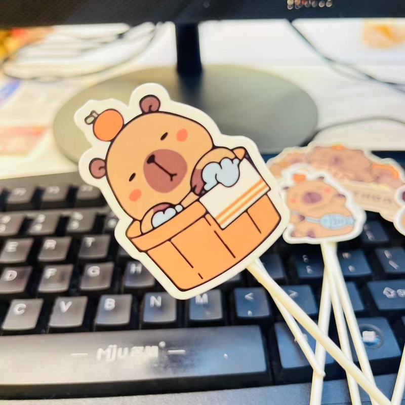 Brown Capibara Capybara dessert table cake decoration children's birthday Push Fun Party Cartoon plugin Brown Capibara Capybara Dessert Table Cake decoration Children's birthday Push Fun Party Cartoon plugin Item Picture