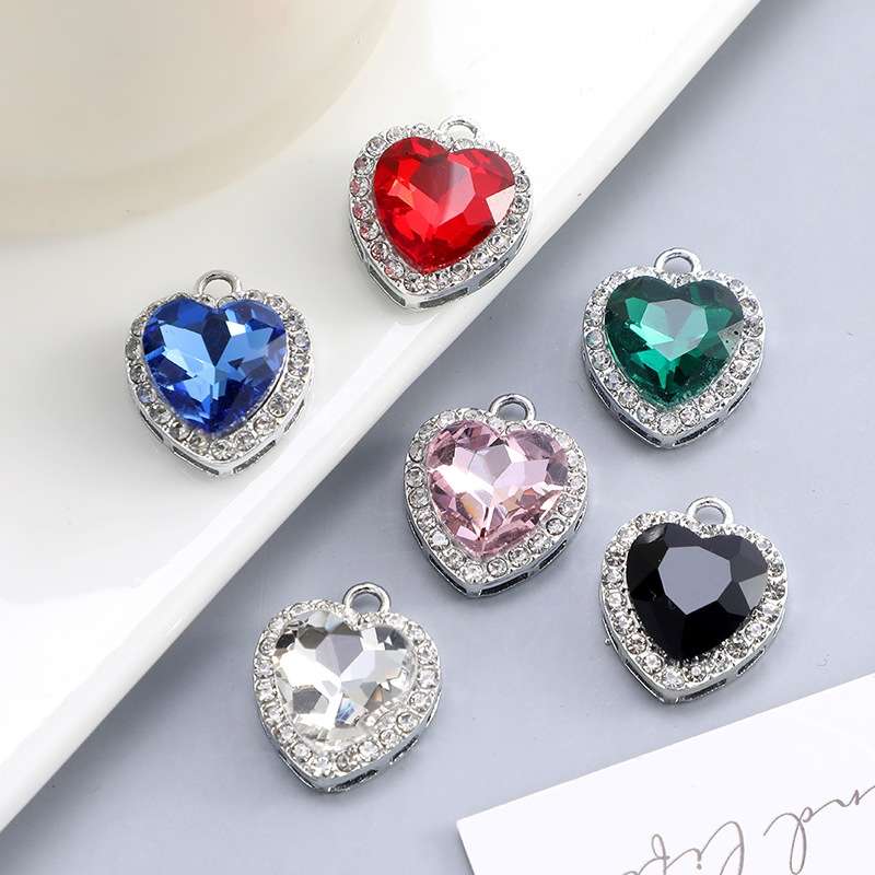 桃心创意吊坠 DIY饰品配件 手工材料制作创意diy饰品详情图2