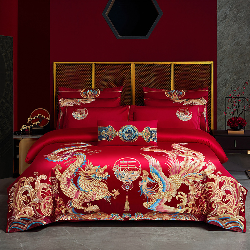 国潮婚庆用品喜庆四件套