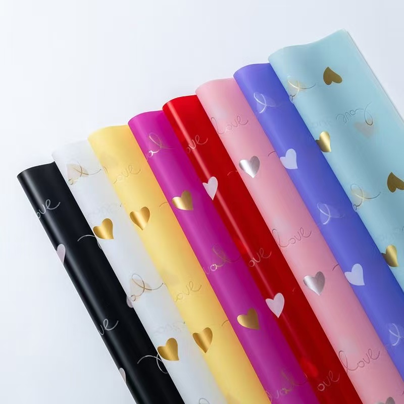 Heart-to-heart flower wrapping paper, flower wrapping paper, bouquet wrapping paper, flower packaging, cellophane details Picture