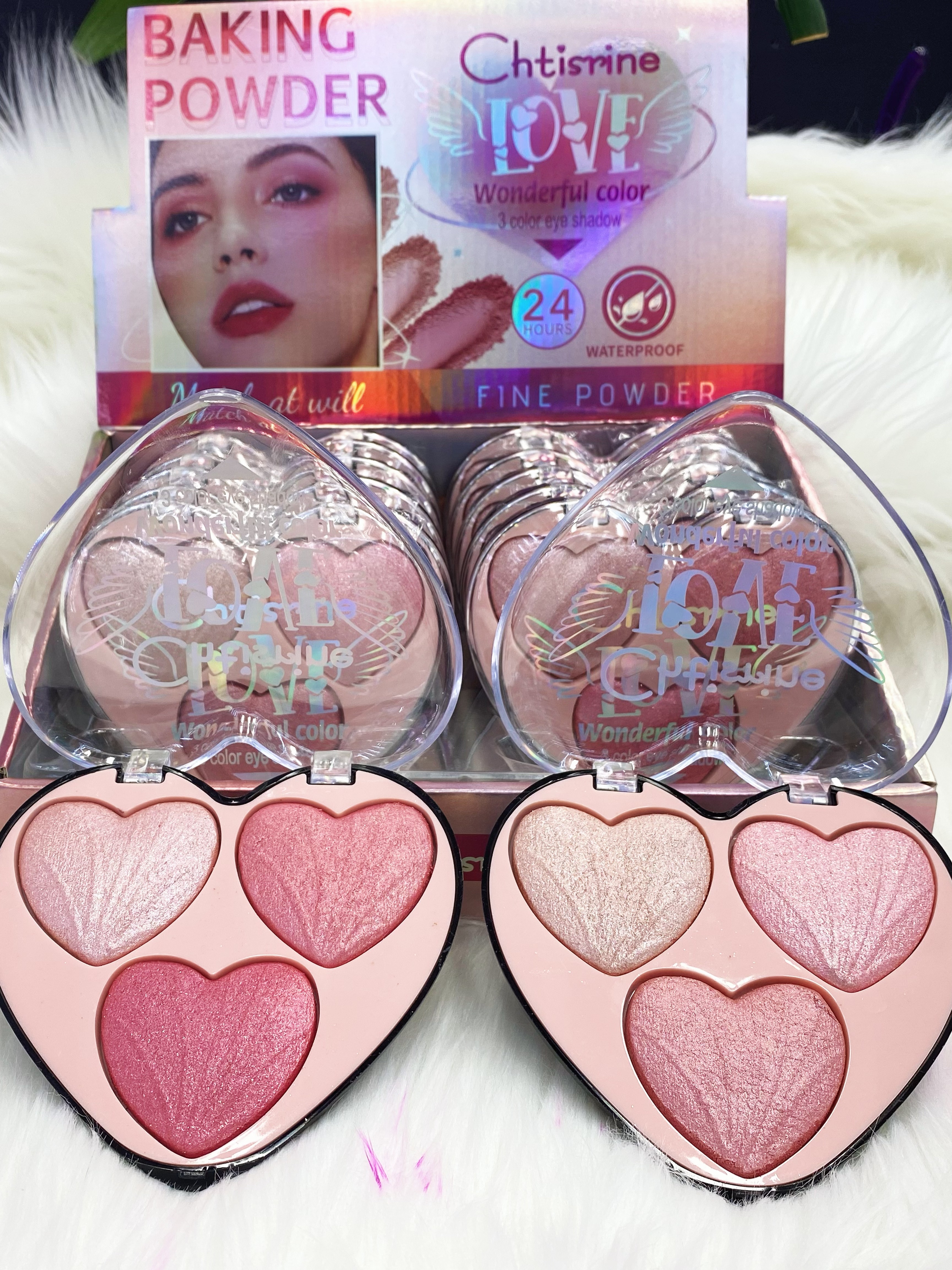 New heart-shaped baked powder blush brightens and slimming the face, making the energetic girl look fairer in daily life. Peach matte blush and rouge Specification drawing