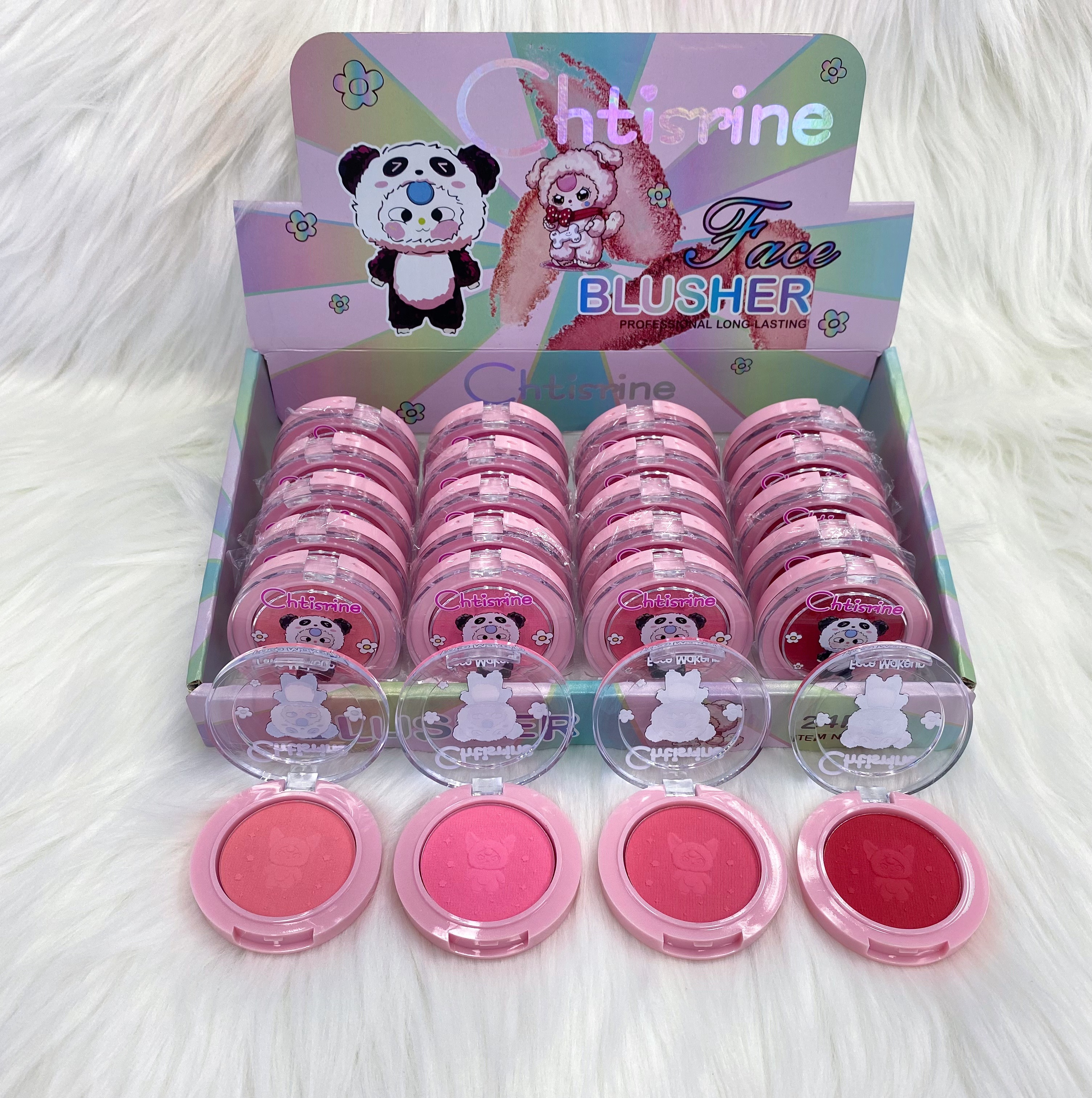 The new three-year-old baby four-color blush brightening and slimming, energetic girl's daily whitening, peach matte blush and rouge details Picture