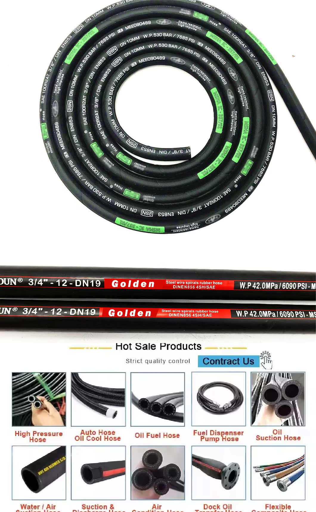 高压油管液压胶管钢丝编织橡胶管耐高温高压软管挖掘机高压胶管高压油管液压胶管钢丝编织橡胶管耐高温高压软管挖掘机高压胶管高压详情6