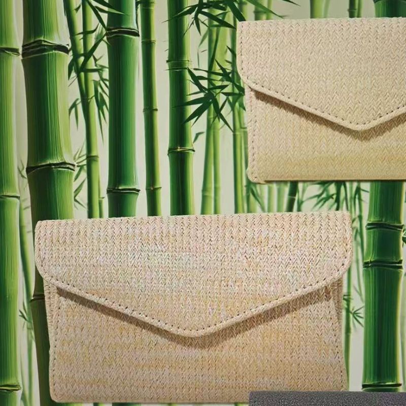 国潮草编信封包夏日沙滩手拿包简约大容量晚宴包