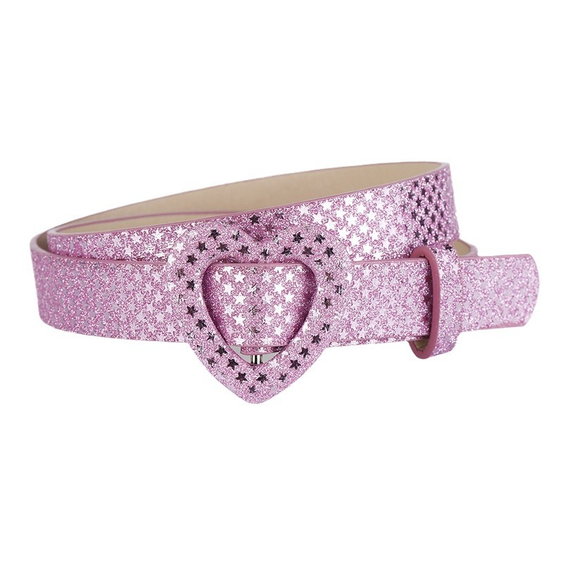 Children's belts, adult belts for girls, heart-shaped buttons for girls, paired with high-end jeans, school uniforms, and little princess belts Specification drawing