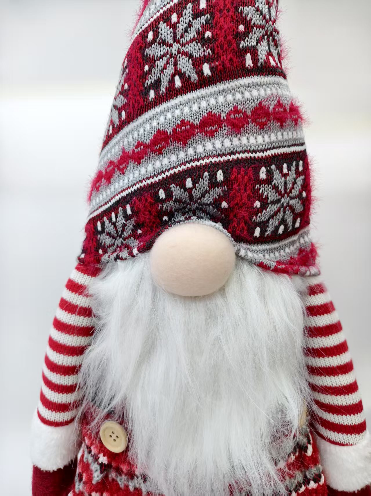 100cm telescopic faceless elderly men's and women's knitted cap red Christmas doll toy ornament Item Picture