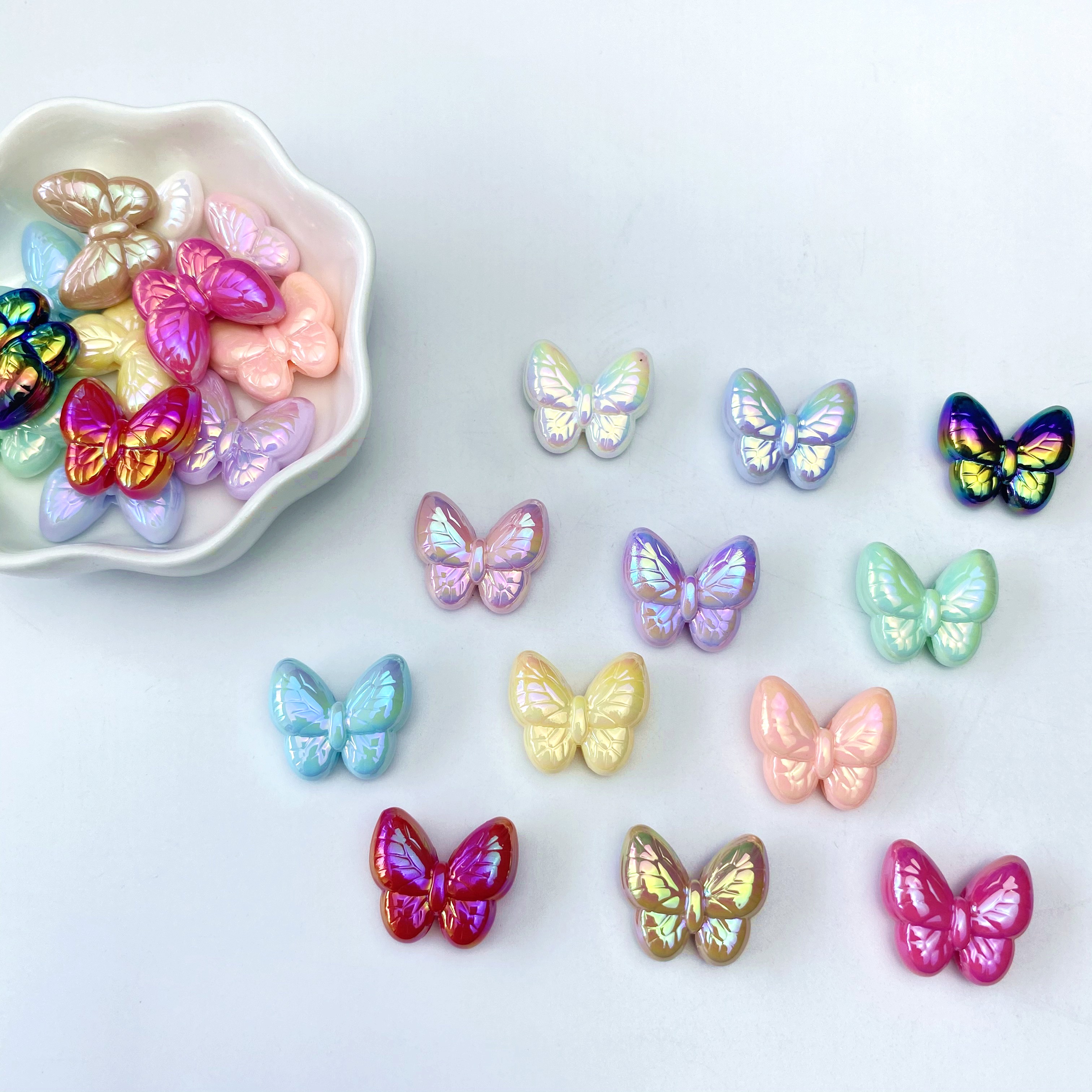 Acrylic uv summer fantasy butterfly Flying, creative scattered beads, diy bracelet pendant, keychain, mobile phone pendant, accessory materials