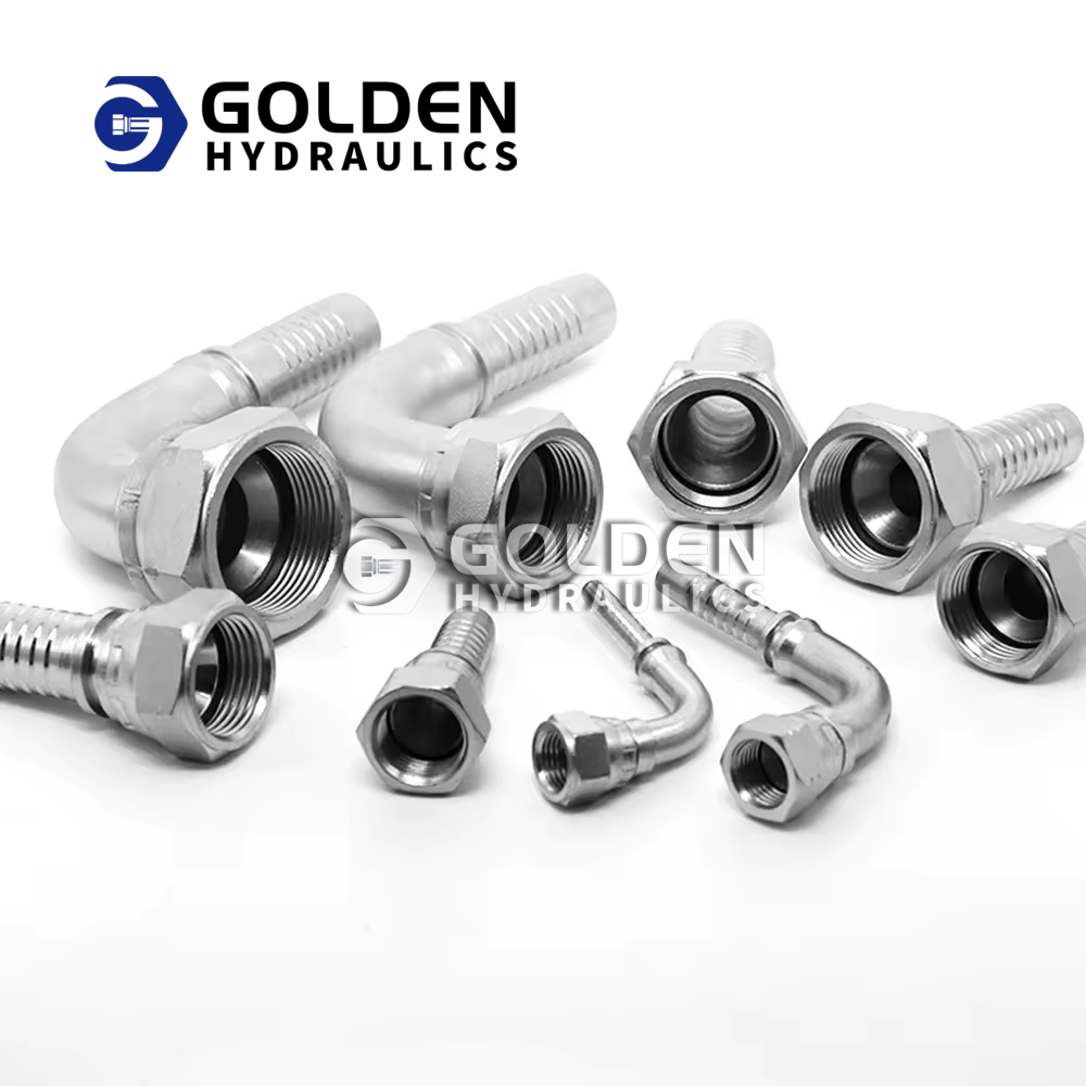 液压接头扣压式挖掘机液压油管接头软管接头弯头直头高压胶管接头JIC/BSP/JIS/NPT液压接头扣压式挖掘机液压油管接