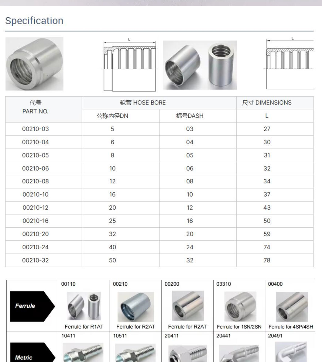 00210/00110/00400液压套筒套皮扣压式软管套筒外皮外套加厚剥胶套筒国标铁套扣压式软管套筒外皮外套加厚剥胶套详情5