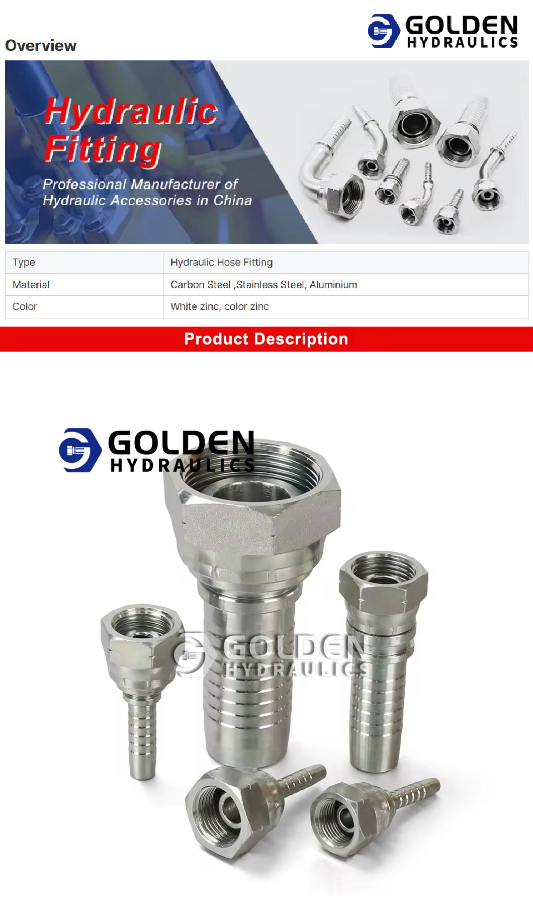 NPT/ JIC/ SAE/ BSP高压油管接头液压接头套筒挖掘机接头液压油管NPT/ JIC/ SAE/ BSP高压油详情1