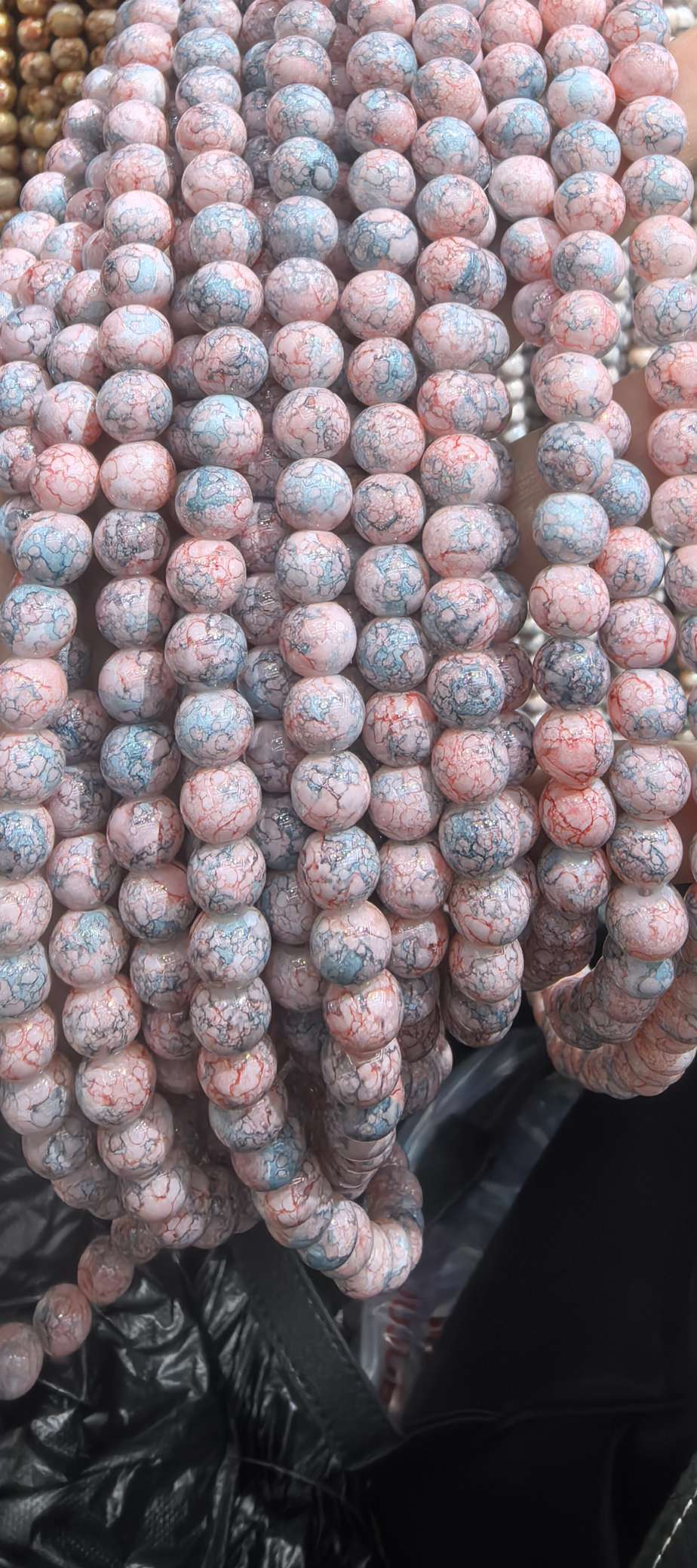 Factory direct supply of 8mm ink-wash porcelain beads, glass round beads, glass loose beads, diy handcrafted bracelet and necklace materials detail image 6
