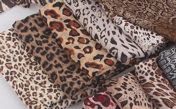 75D豹纹雪纺印花布料夏季连衣裙吊带防晒衣薄透垂感飘逸雪纺面料详情1