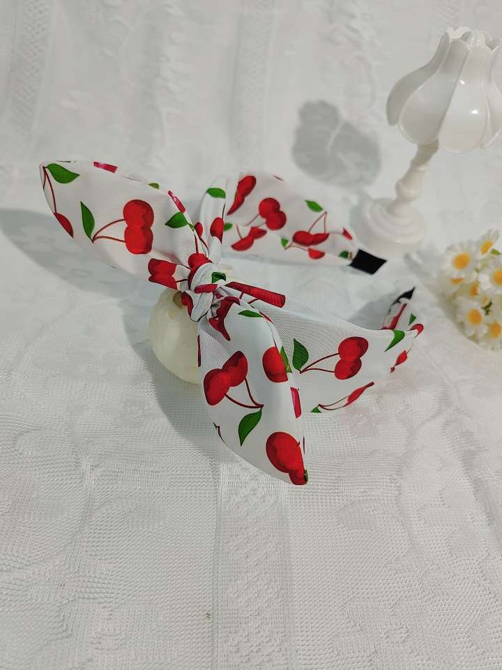 Cherry Princess headband, children's hair band, Korean cute anti-slip wide edge hairpin, baby girl headwear, simple parent-child style details Picture