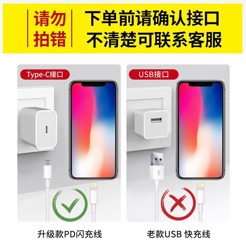Compatible with Apple PD20W fast charging cable, 30W charging cable, C-lightning charging cable, and iPhone14 data cable details Picture