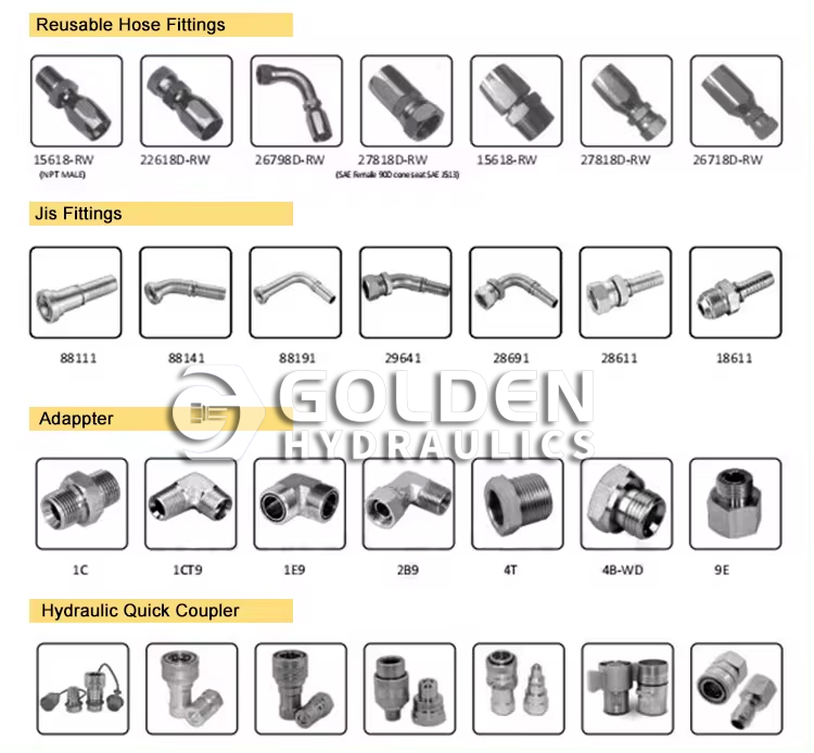 液压接头扣压式挖掘机液压油管接头软管接头弯头直头高压胶管接头JIC/BSP/JIS/NPT液压接头扣压式挖掘机液压油管接详情3