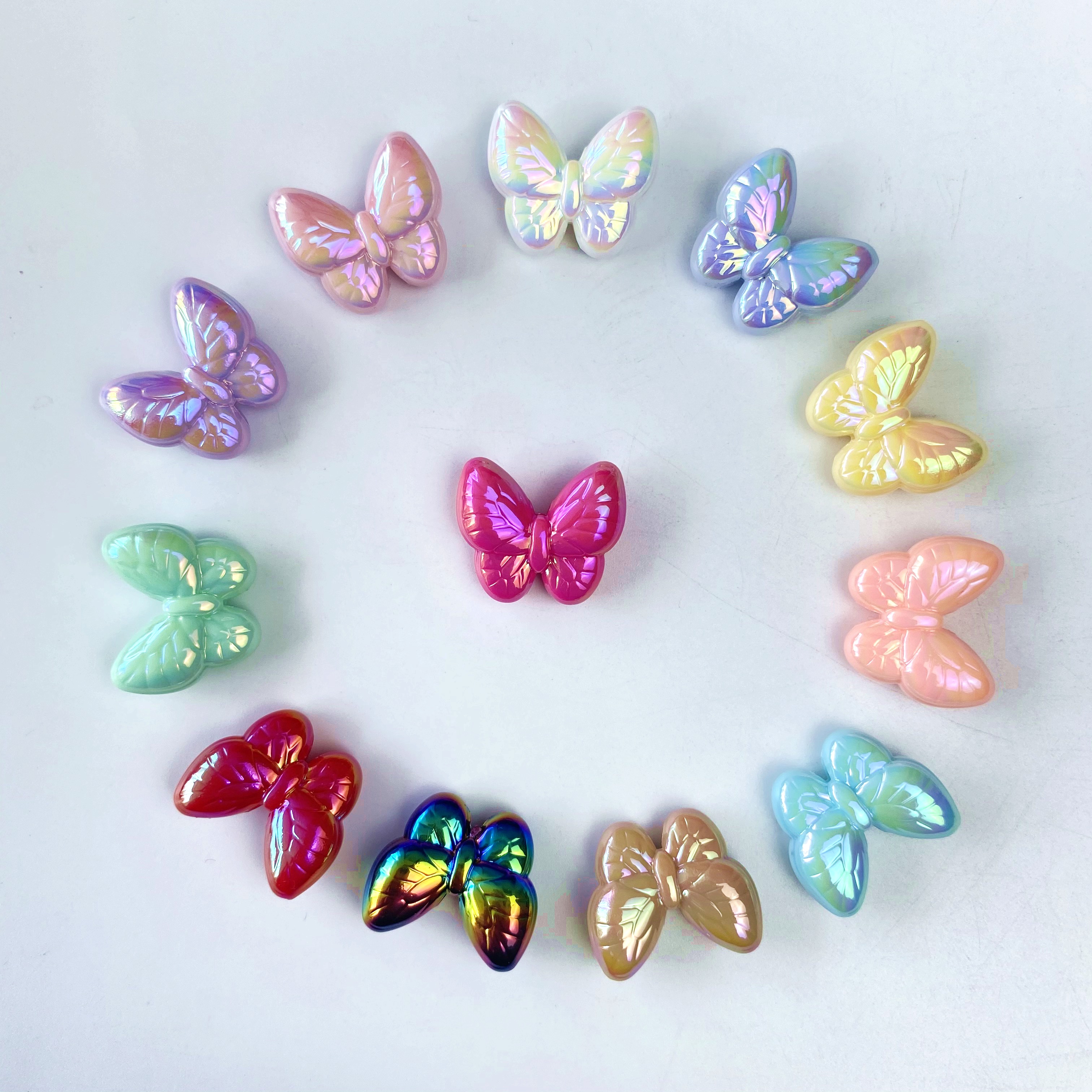 Acrylic uv summer fantasy butterfly Flying, creative scattered beads, diy bracelet pendant, keychain, mobile phone pendant, accessory materials Item Picture