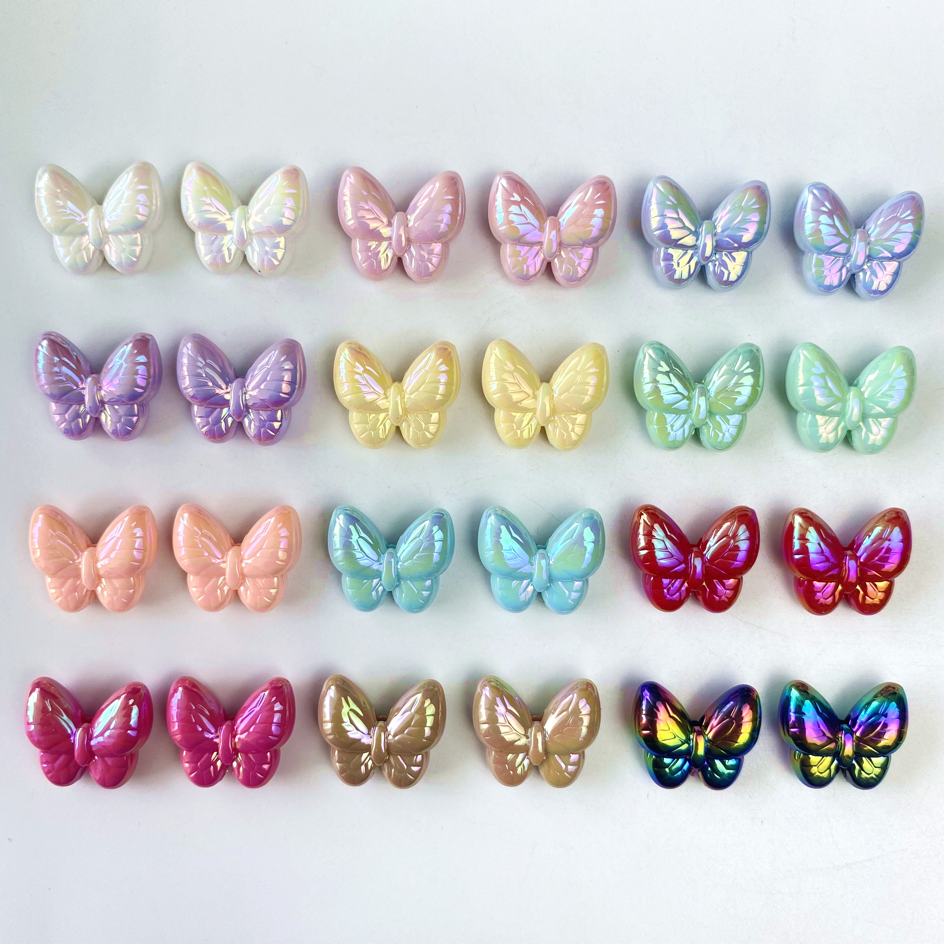 Acrylic uv summer fantasy butterfly Flying, creative scattered beads, diy bracelet pendant, keychain, mobile phone pendant, accessory materials Specification image