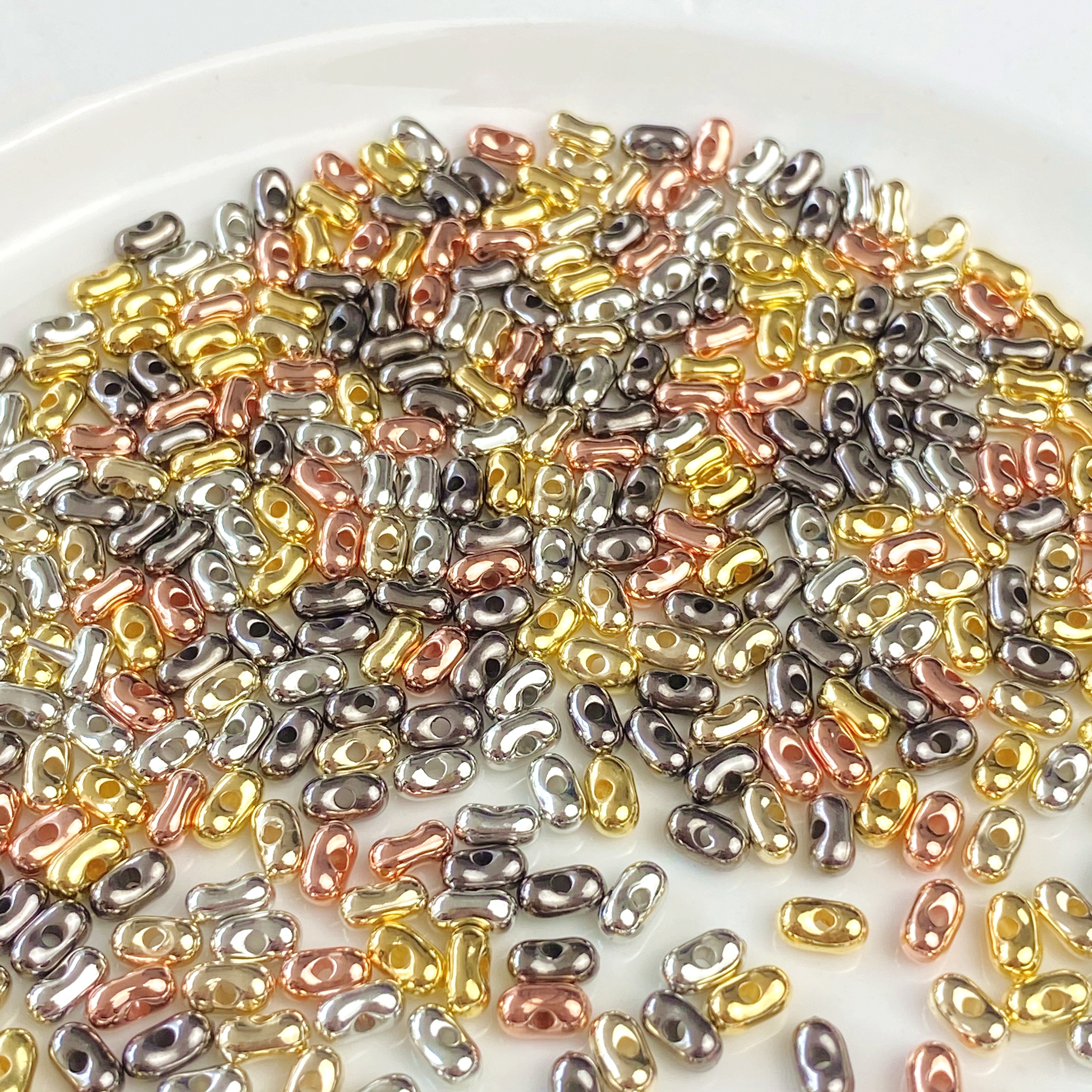 Acrylic metal peanut beads diy bracelet, keychain, mobile phone pendant, accessory and jewelry making materials details Picture