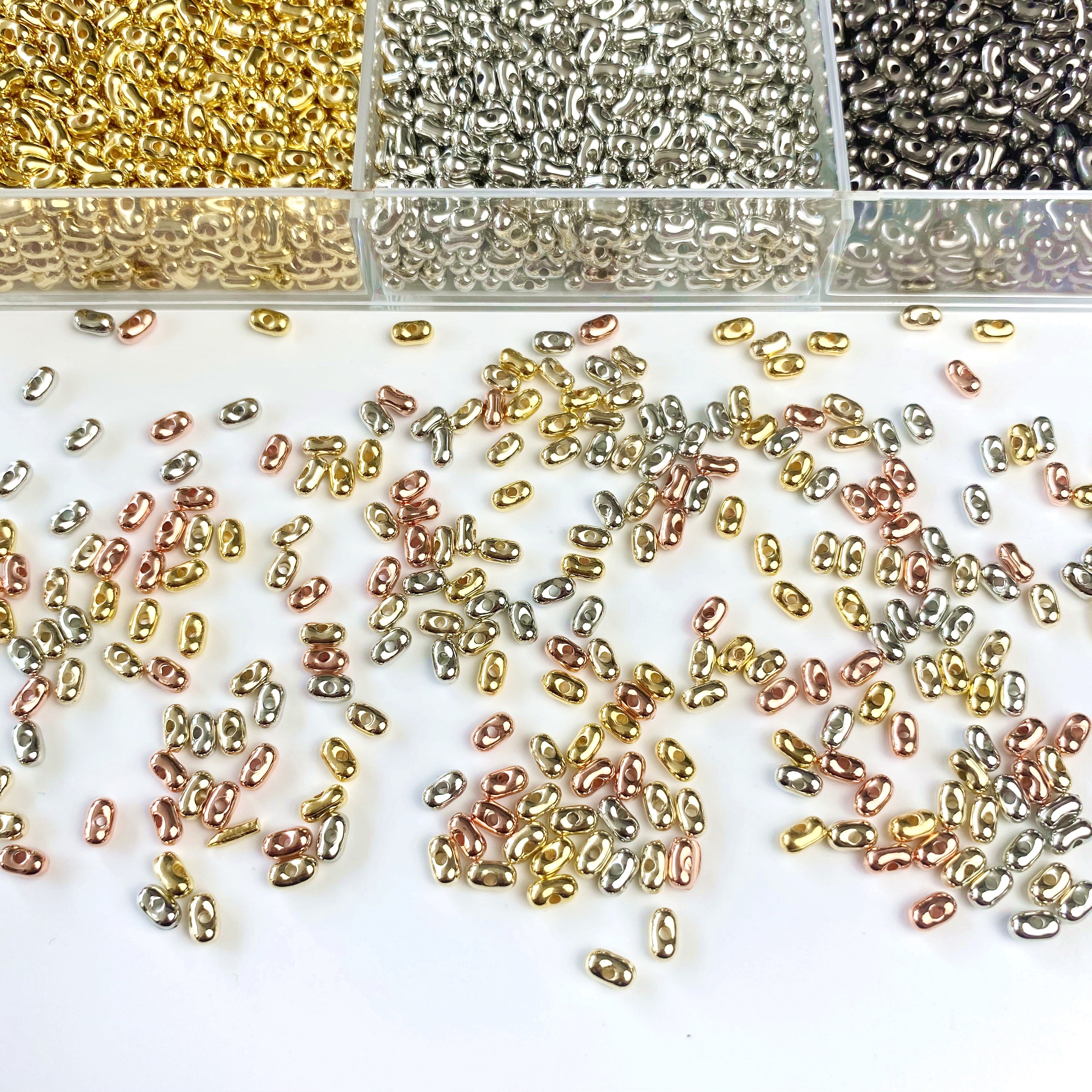 Acrylic metal peanut beads diy bracelet, keychain, mobile phone pendant, accessory and jewelry making materials Specification image