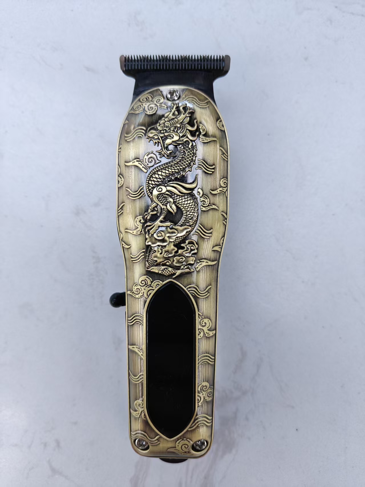 国潮   男士专业理发剪复古青铜色大龙图案数显款44444