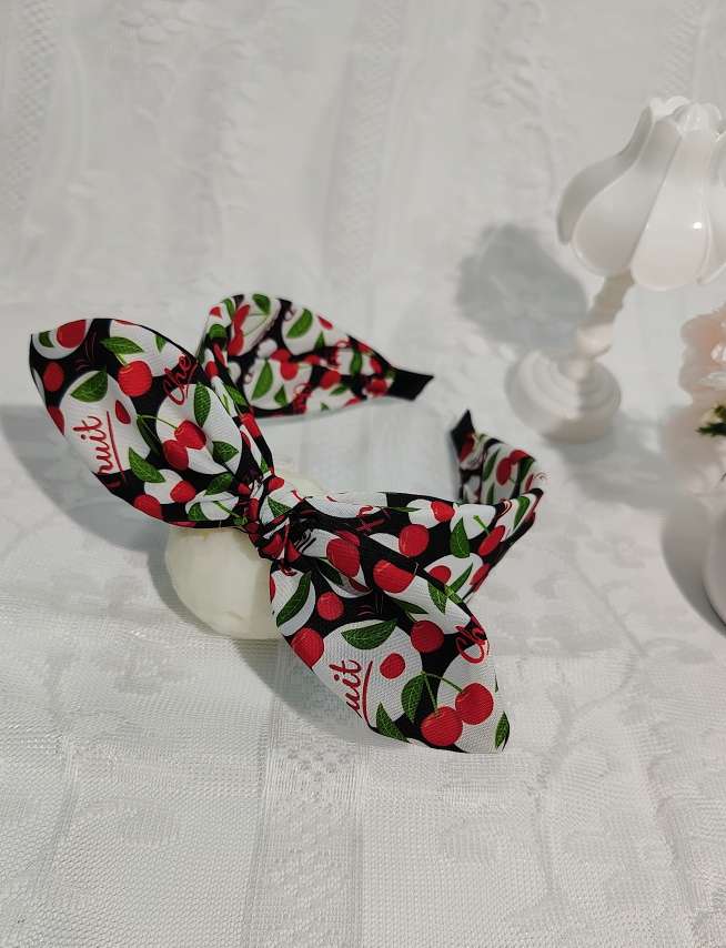 Cherry Princess headband, children's hair band, Korean cute anti-slip wide edge hairpin, baby girl headwear, simple parent-child style detail image 5