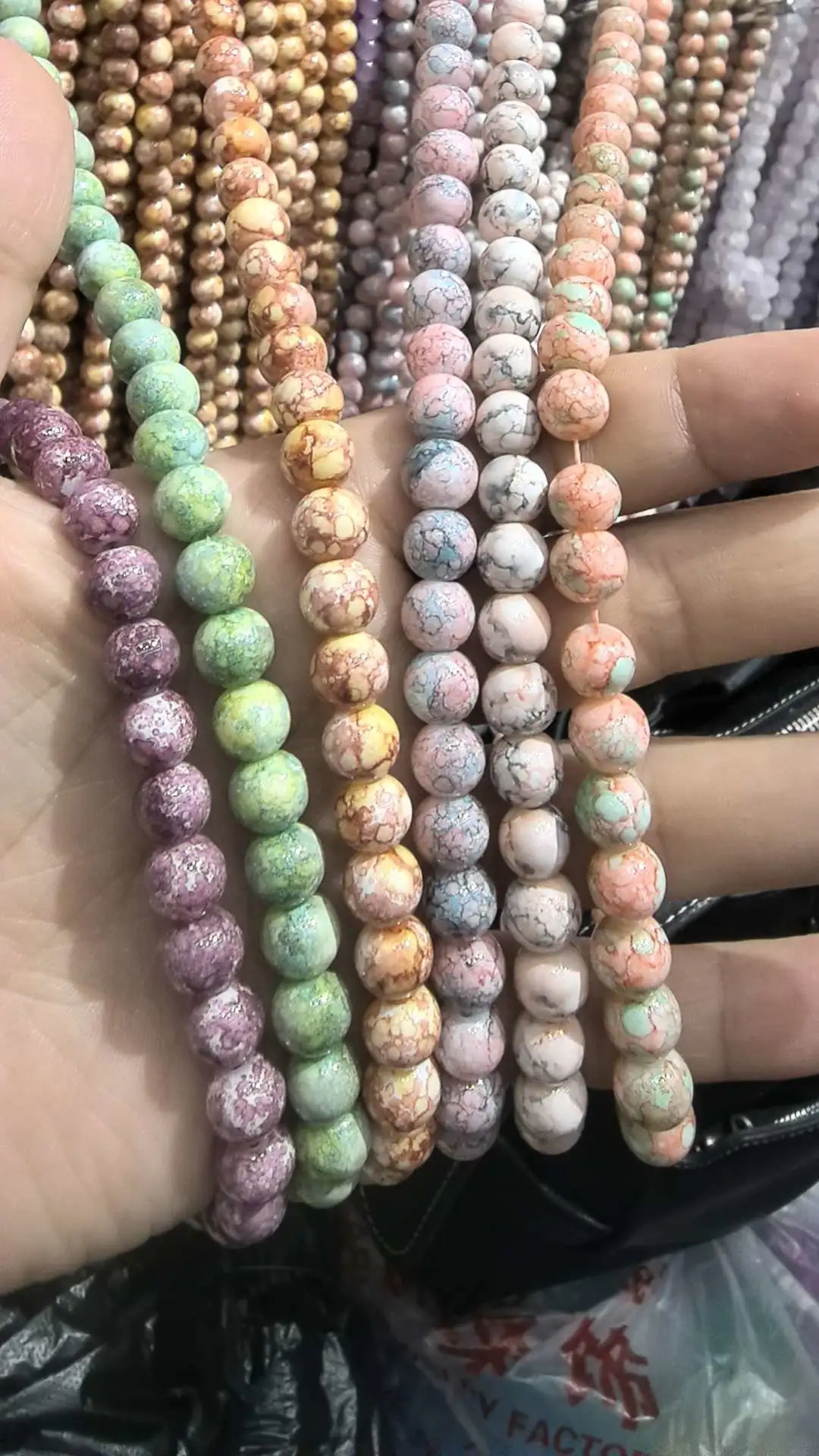 Factory direct supply of 8mm ink-wash porcelain beads, glass round beads, glass loose beads, diy handcrafted bracelet and necklace materials detail image 8