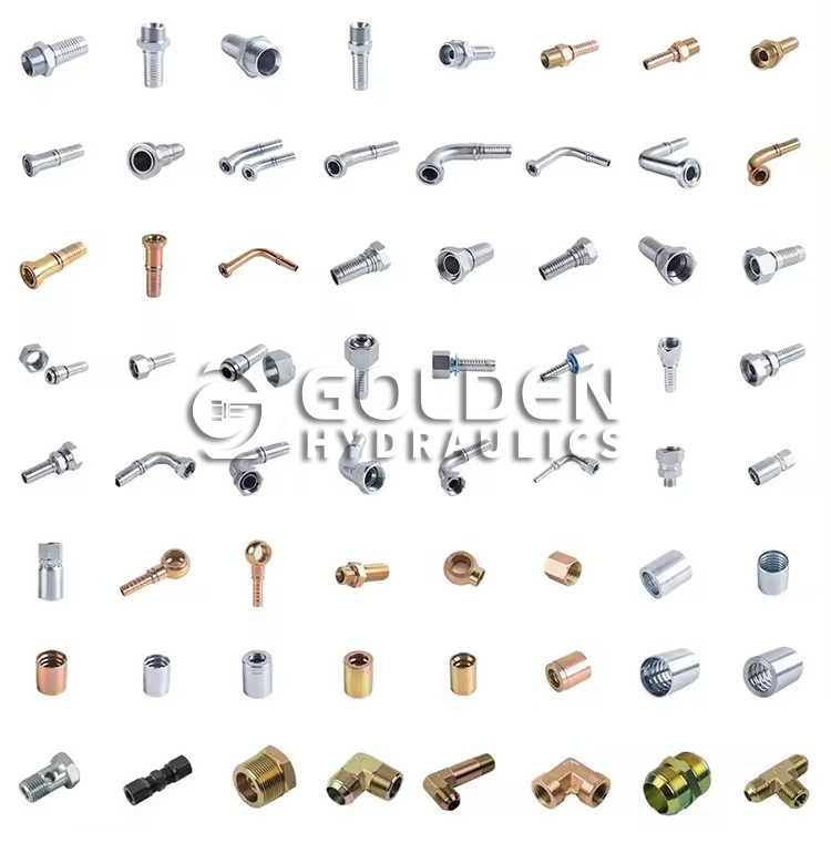 液压接头扣压式挖掘机液压油管接头软管接头弯头直头高压胶管接头JIC/BSP/JIS/NPT液压接头扣压式挖掘机液压油管接详情4