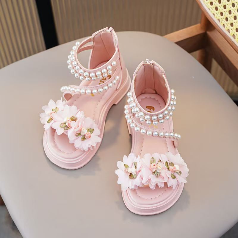 女童凉鞋国潮夏季国潮新中式公主风时尚防滑软底女孩罗马凉鞋