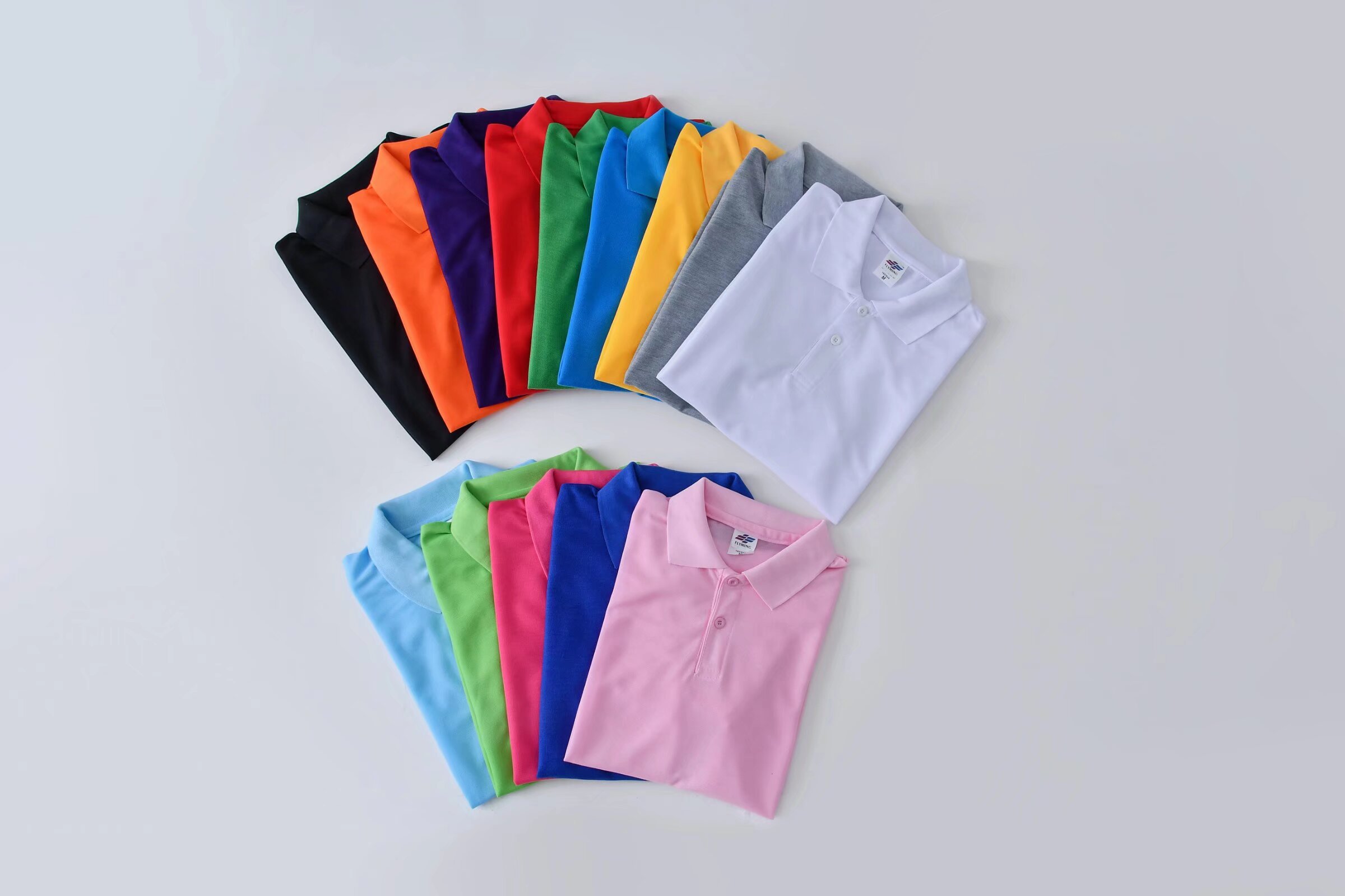 Cross-border 190g/㎡ polyester Xiaofei solid color lapel polo shirt advertising shirt, versatile, outstanding, breathable and sweat-wicking FG0102. details Picture