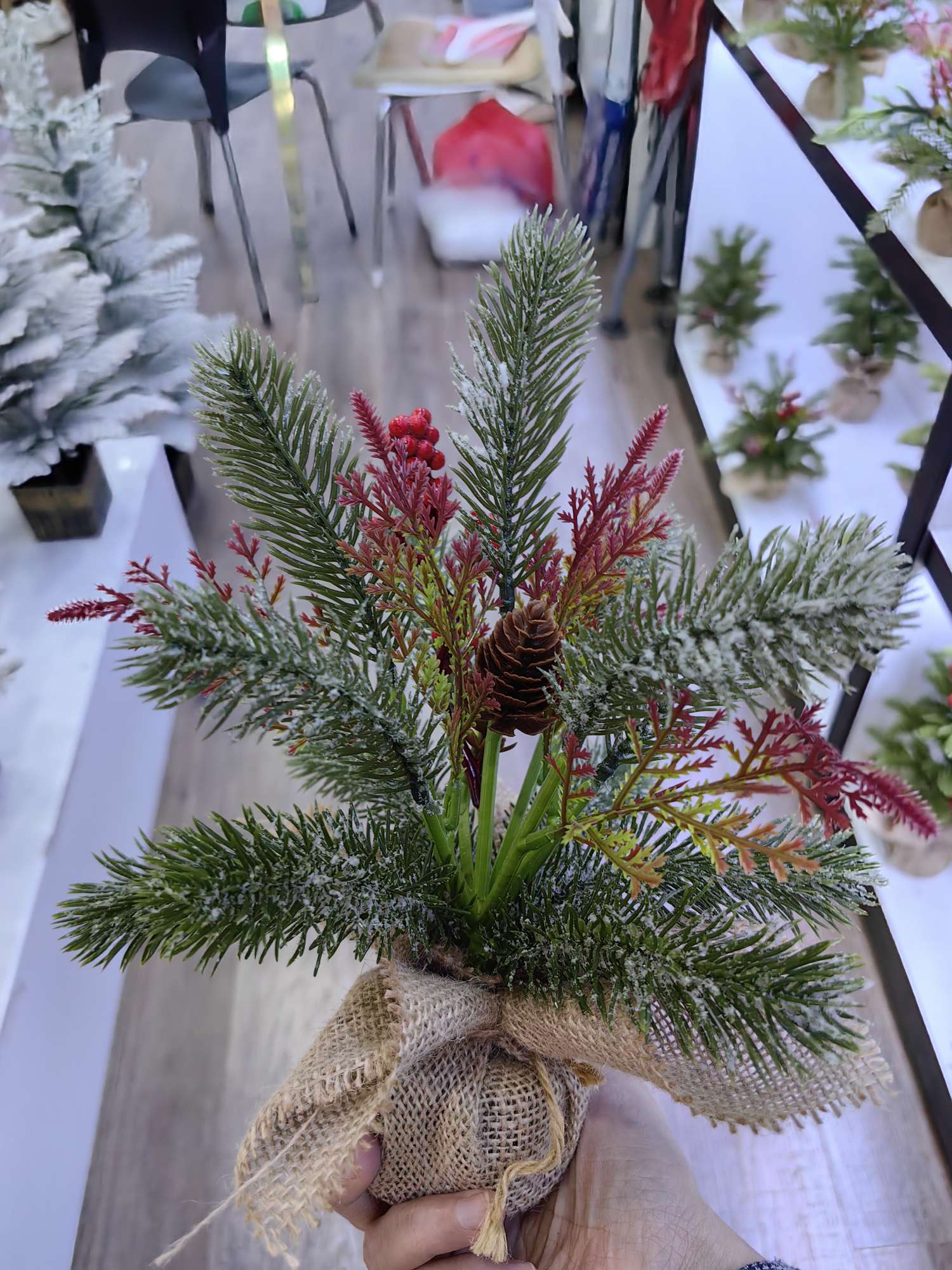 圣诞树圣诞用品桌面圣诞树圣诞藤条圣诞装饰品办公文化装饰用品节日装饰迷你圣诞树