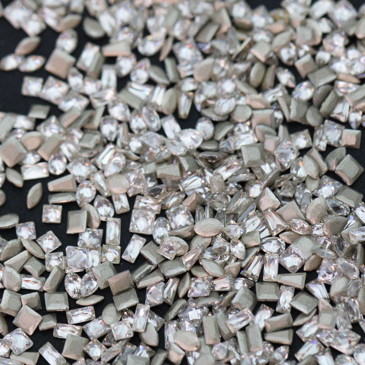 5A grade mini Zircon mixed set flat-bottomed beveled zircon, sparkling beveled irregular-shaped diamond, long horse eye diamond, diy nail art detail image 2